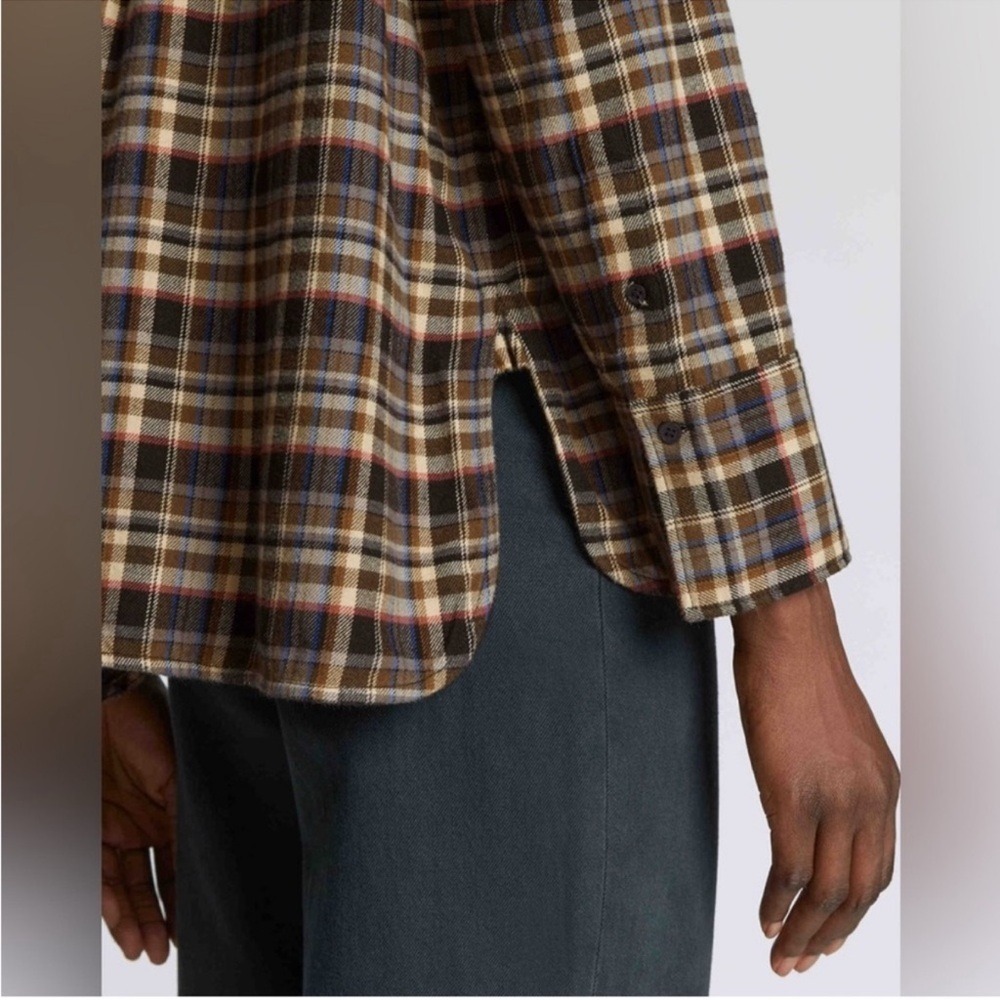 Everlane Women's Boxy Beech Plaid Flannel‎ Shirt Size S Button Relaxed Reg $98 - Picture 4 of 15